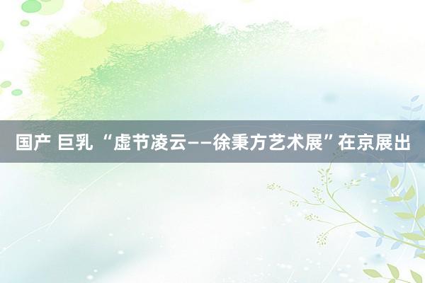 国产 巨乳 “虚节凌云——徐秉方艺术展”在京展出