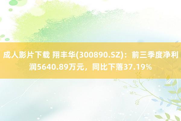 成人影片下载 翔丰华(300890.SZ):前三季度净利润5640.89万元,同比下落37.19%