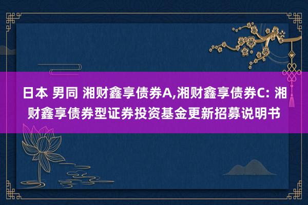 日本 男同 湘财鑫享债券A,湘财鑫享债券C: 湘财鑫享债券型证券投资基金更新招募说明书