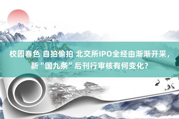 校园春色 自拍偷拍 北交所IPO全经由渐渐开采，新“国九条”后刊行审核有何变化？