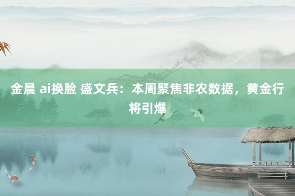 金晨 ai换脸 盛文兵：本周聚焦非农数据，黄金行将引爆