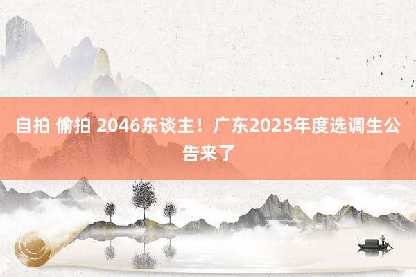 自拍 偷拍 2046东谈主！广东2025年度选调生公告来了