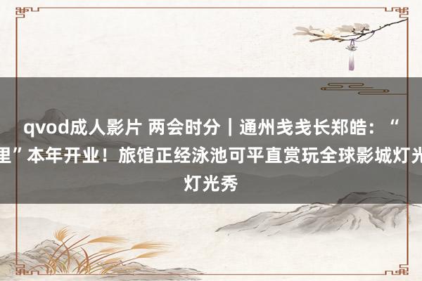 qvod成人影片 两会时分｜通州戋戋长郑皓：“湾里”本年开业！旅馆正经泳池可平直赏玩全球影城灯光秀