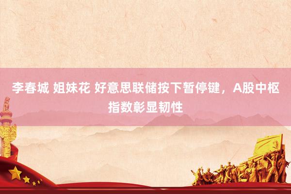 李春城 姐妹花 好意思联储按下暂停键，A股中枢指数彰显韧性