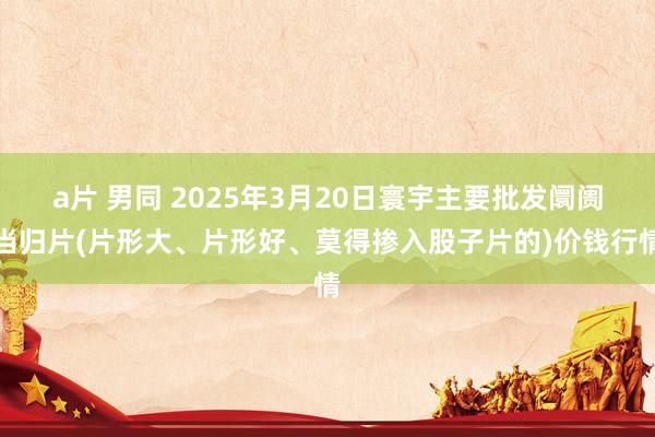 a片 男同 2025年3月20日寰宇主要批发阛阓当归片(片形大、片形好、莫得掺入股子片的)价钱行情