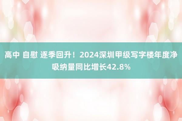 高中 自慰 逐季回升！2024深圳甲级写字楼年度净吸纳量同比增长42.8%