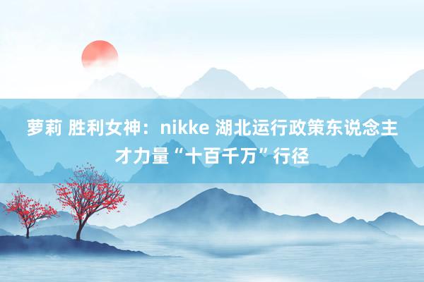 萝莉 胜利女神：nikke 湖北运行政策东说念主才力量“十百千万”行径