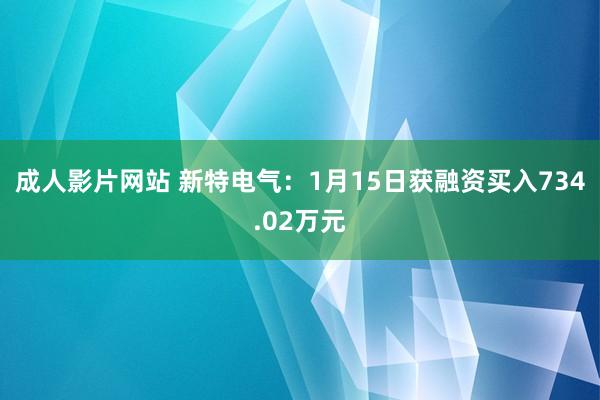 成人影片网站 新特电气：1月15日获融资买入734.02万元