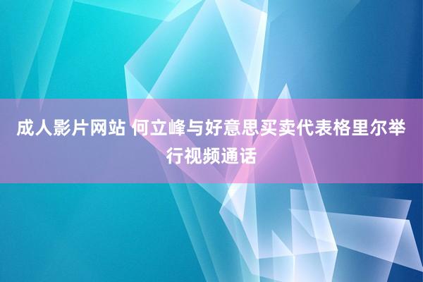 成人影片网站 何立峰与好意思买卖代表格里尔举行视频通话