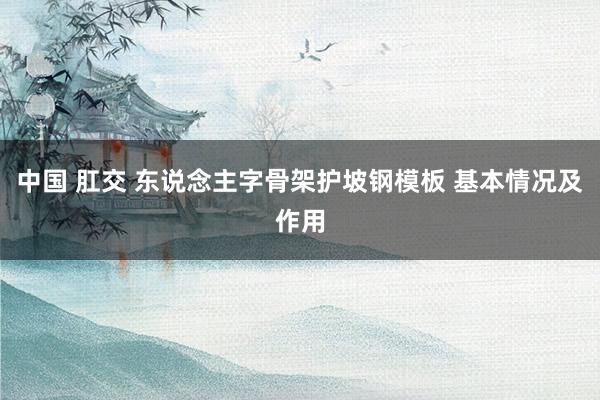 中国 肛交 东说念主字骨架护坡钢模板 基本情况及作用