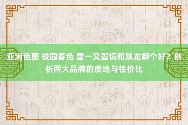 亚洲色图 校园春色 雷一又墨镜和暴龙哪个好？剖析两大品牌的质地与性价比