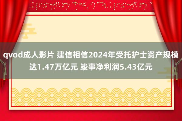 qvod成人影片 建信相信2024年受托护士资产规模达1.47万亿元 竣事净利润5.43亿元