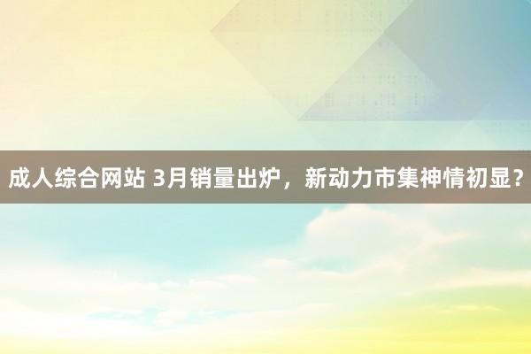 成人综合网站 3月销量出炉，新动力市集神情初显？