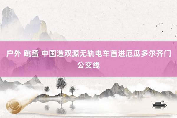 户外 跳蛋 中国造双源无轨电车首进厄瓜多尔齐门公交线