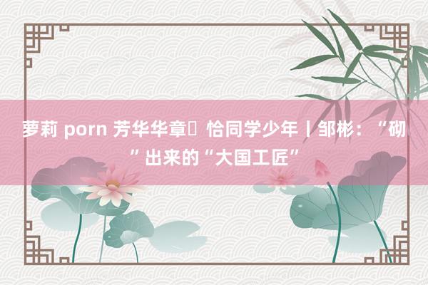 萝莉 porn 芳华华章・恰同学少年丨邹彬：“砌”出来的“大国工匠”