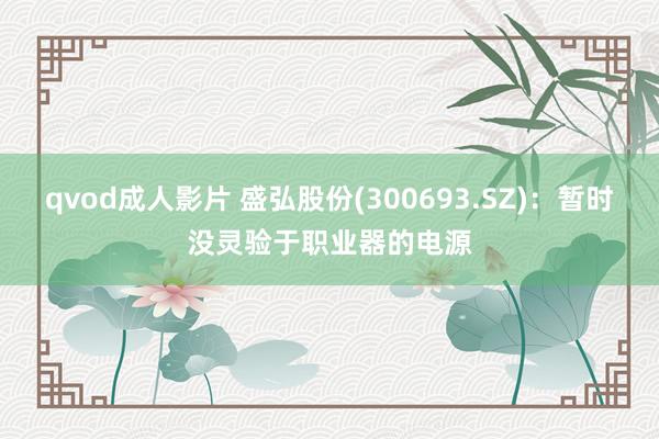 qvod成人影片 盛弘股份(300693.SZ)：暂时没灵验于职业器的电源