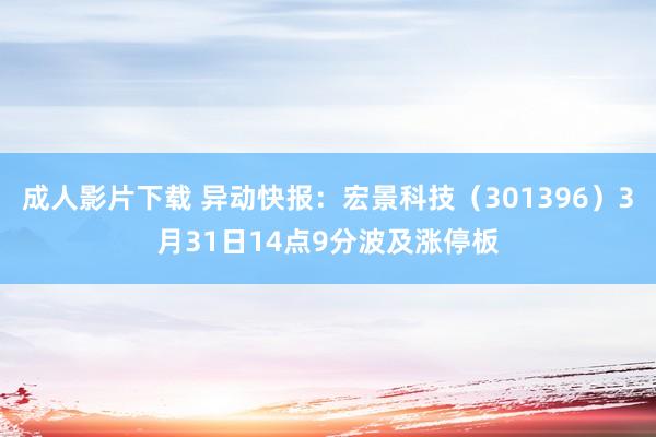 成人影片下载 异动快报：宏景科技（301396）3月31日14点9分波及涨停板