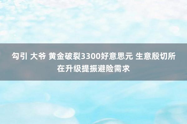 勾引 大爷 黄金破裂3300好意思元 生意殷切所在升级提振避险需求