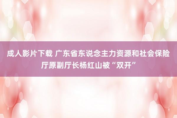 成人影片下载 广东省东说念主力资源和社会保险厅原副厅长杨红山被“双开”