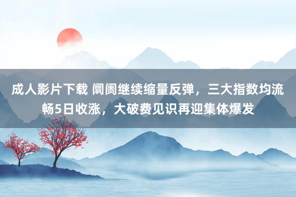 成人影片下载 阛阓继续缩量反弹，三大指数均流畅5日收涨，大破费见识再迎集体爆发