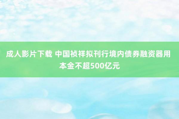 成人影片下载 中国祯祥拟刊行境内债券融资器用 本金不超500亿元